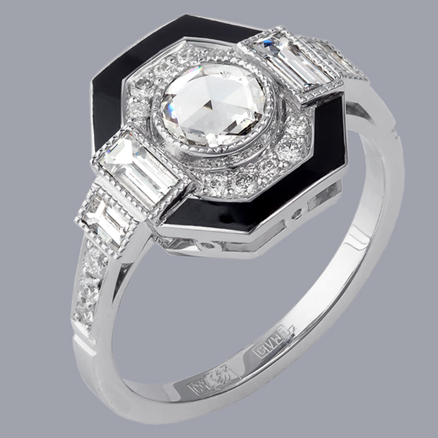 Кольцо из бриллиантов в белом золоте